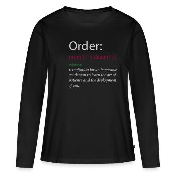 John Bercow Order Definition Brexit saying funny - Women's Premium Organic Long Sleeve Shirt - black - Front - Julia (174cm)
