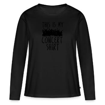 Chemise de concert · Chemise de concert · Cadeau - T-shirt manches longues Premium bio Femme - noir - Devant - Julia (174cm)