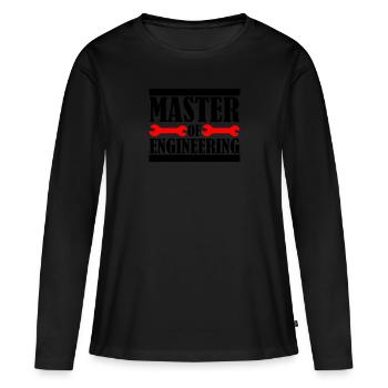 Master en ingénierie, académicien, génie mécanique - T-shirt manches longues Premium bio Femme - noir - Devant - Julia (174cm)