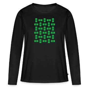 Argent, argent, dollars, vert - T-shirt manches longues Premium bio Femme - noir - Devant - Julia (174cm)
