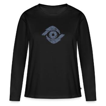 Odin Rabe Huginn Muninn ragnarok myther thor Geschenk - Frauen Premium Bio Langarmshirt - Schwarz - Vorne - Julia (174cm)