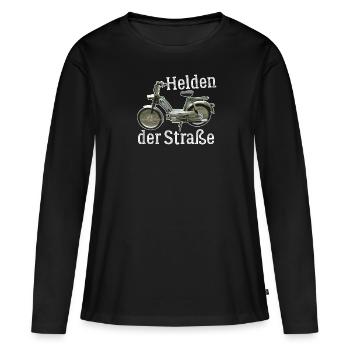 T-shirt Héros de la rue Hercules Prima 5 - T-shirt manches longues Premium bio Femme - noir - Devant - Julia (174cm)