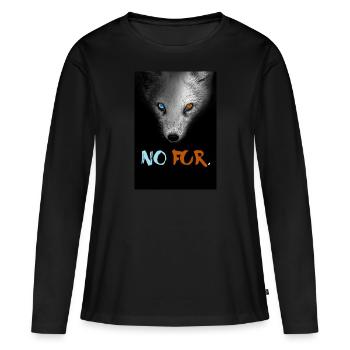 Pas de droits des animaux à fourrure - T-shirt manches longues Premium bio Femme - noir - Devant - Julia (174cm)