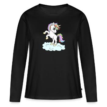 Licornes licornes - T-shirt manches longues Premium bio Femme - noir - Devant - Julia (174cm)