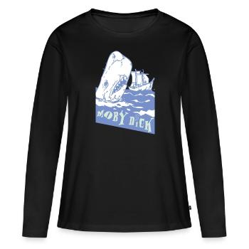 Moby Dick - T-shirt manches longues Premium bio Femme - noir - Devant - Julia (174cm)