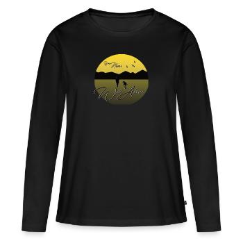 You Never Walk Alone Dog chien - T-shirt manches longues Premium bio Femme - noir - Devant - Julia (174cm)