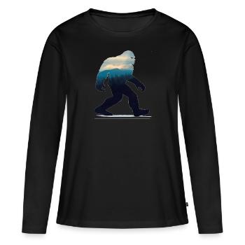 Légende du Bigfoot Yeti - T-shirt manches longues Premium bio Femme - noir - Devant - Julia (174cm)
