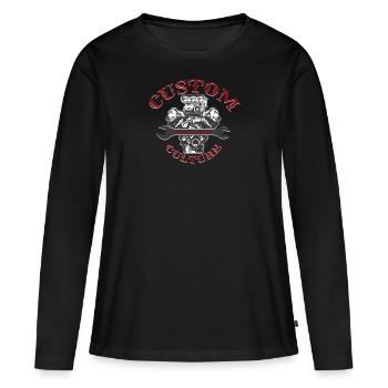 Moteur V8 USA - T-shirt manches longues Premium bio Femme - noir - Devant - Julia (174cm)