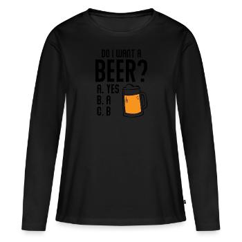 Bier Craft Bier - Frauen Premium Bio Langarmshirt - Schwarz - Vorne - Julia (174cm)