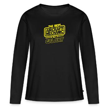 Flugzeugmechaniker Das beste Geschenk der Galaxis - Frauen Premium Bio Langarmshirt - Schwarz - Vorne - Julia (174cm)