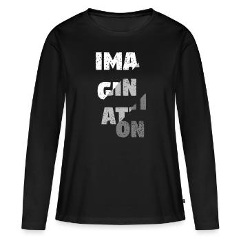 imagination - T-shirt manches longues Premium bio Femme - noir - Devant - Julia (174cm)