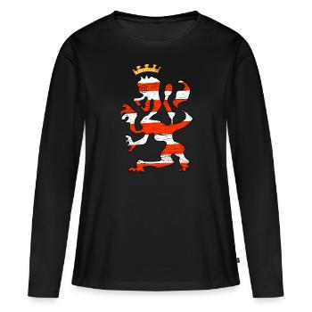Lion de Hesse - T-shirt manches longues Premium bio Femme - noir - Devant - Julia (174cm)