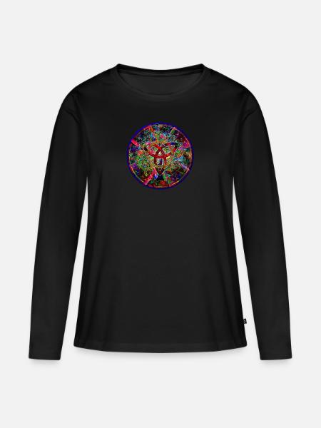Keltisches Mandala - Frauen Premium Bio Langarmshirt - Schwarz