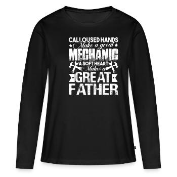 Mechaniker Mechaniker Papa - Frauen Premium Bio Langarmshirt - Schwarz - Vorne - Julia (174cm)