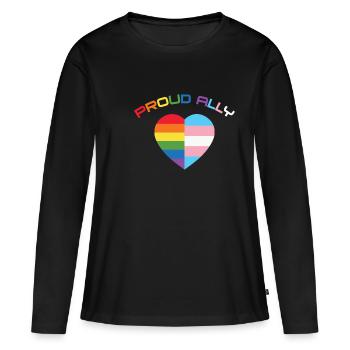Pride Proud Ally - Women's Premium Organic Long Sleeve Shirt - black - Front - Julia (174cm)