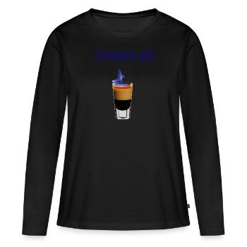 Covid52 - T-shirt manches longues Premium bio Femme - noir - Devant - Julia (174cm)