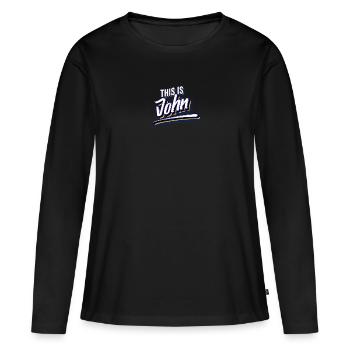 C'est John - T-shirt manches longues Premium bio Femme - noir - Devant - Julia (174cm)