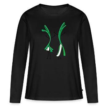 Lauch Paare - Frauen Premium Bio Langarmshirt - Schwarz - Vorne - Julia (174cm)