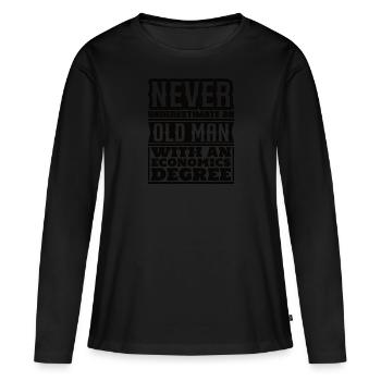 Sous-estimés n’ont jamais de vieilles sciences économiques - T-shirt manches longues Premium bio Femme - noir - Devant - Julia (174cm)