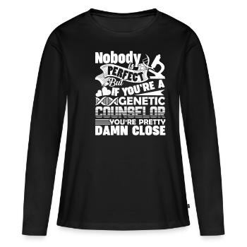 Conseiller en génétique si vous êtes conseiller en génétique - T-shirt manches longues Premium bio Femme - noir - Devant - Julia (174cm)