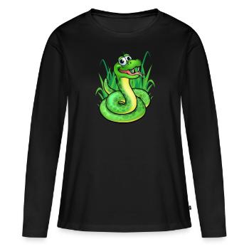 Serpent - T-shirt manches longues Premium bio Femme - noir - Devant - Julia (174cm)