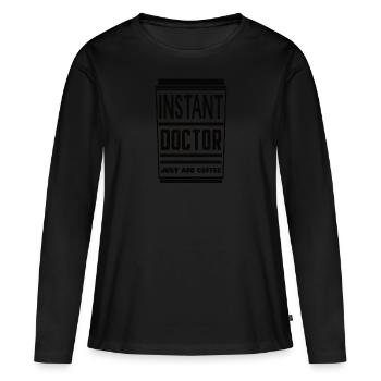 Médecin de café café de café instant docteur docteur - T-shirt manches longues Premium bio Femme - noir - Devant - Julia (174cm)