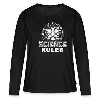 Règles scientifiques - T-shirt manches longues Premium bio Femme - noir - Devant - Julia (174cm)