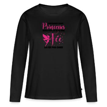 Certaines Sont Princesses Mais Moi Je Suis Une Fee - T-shirt manches longues Premium bio Femme - noir - Devant - Julia (174cm)
