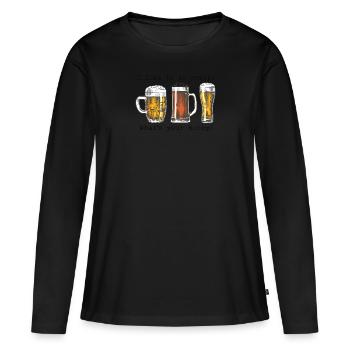 L'eau houblon malt levure bière brasser homebrewers - T-shirt manches longues Premium bio Femme - noir - Devant - Julia (174cm)