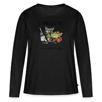 Jardin jardin jardinier Jardinage - T-shirt manches longues Premium bio Femme - noir - Devant - Julia (174cm)