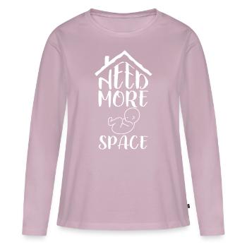 J’ai besoin de plus d’espace, de grossesse - T-shirt manches longues Premium bio Femme - rose poudré - Devant - Julia (174cm)
