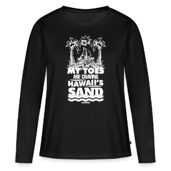 Hawaï - T-shirt manches longues Premium bio Femme - noir - Devant - Julia (174cm)