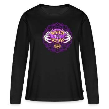 Halloween Paranormal Clairvoyant Scam.Trick Treat - T-shirt manches longues Premium bio Femme - noir - Devant - Julia (174cm)