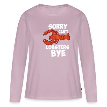 Désolé ne peut pas langoustes bye - T-shirt manches longues Premium bio Femme - rose poudré - Devant - Julia (174cm)