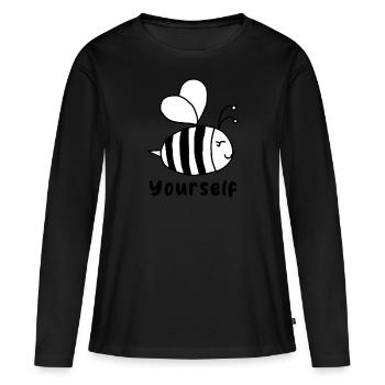 Soyez vous-même - T-shirt manches longues Premium bio Femme - noir - Devant - Julia (174cm)