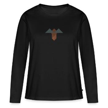 Pioche - Tangram - T-shirt manches longues Premium bio Femme - noir - Devant - Julia (174cm)