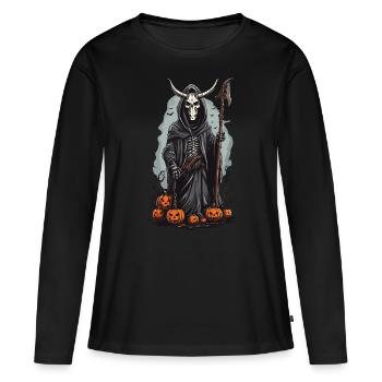 Grim Reaper Halloween Conception de druide démoniaque - T-shirt manches longues Premium bio Femme - noir - Devant - Julia (174cm)