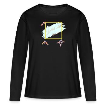 Drink outside the box - Frauen Premium Bio Langarmshirt - Schwarz - Vorne - Julia (174cm)