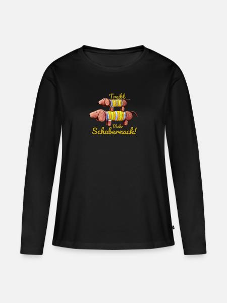 Dackel Dagobert - Treibt mehr Schabernack! - Frauen Premium Bio Langarmshirt - Schwarz