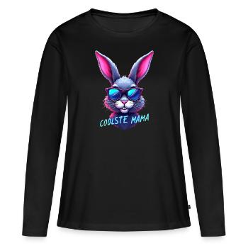Coolste Mama Geschenk coole Mutter cool Hase - Frauen Premium Bio Langarmshirt - Schwarz - Vorne - Julia (174cm)