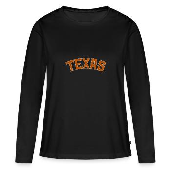 Texas - Frauen Premium Bio Langarmshirt - Schwarz - Vorne - Julia (174cm)