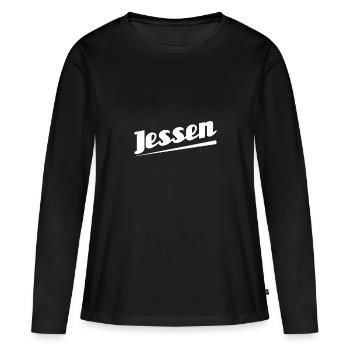Jessen - Textdesign mit Stadtnamen - Frauen Premium Bio Langarmshirt - Schwarz - Vorne - Julia (174cm)