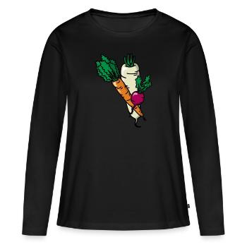 Vegetables Vegetable Garden Vegetables Gardener - Women's Premium Organic Long Sleeve Shirt - black - Front - Julia (174cm)