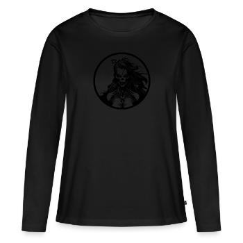 ZOMBIE GIRL - T-shirt manches longues Premium bio Femme - noir - Devant - Julia (174cm)