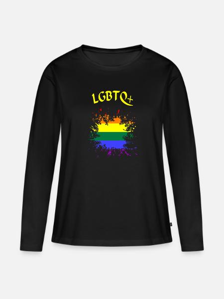 LGBTQ Kleks - Frauen Premium Bio Langarmshirt - Schwarz
