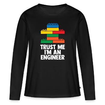 Brick Builder Brick Building Master Builder - Women's Premium Organic Long Sleeve Shirt - black - Front - Julia (174cm)