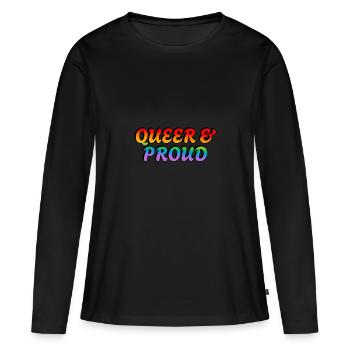 Queer et fier - T-shirt manches longues Premium bio Femme - noir - Devant - Julia (174cm)