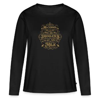 Alcohol doesn't solve any problems but then ... - Women's Premium Organic Long Sleeve Shirt - black - Front - Julia (174cm)