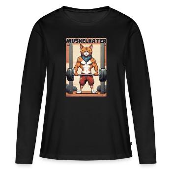 Muskelkater - Frauen Premium Bio Langarmshirt - Schwarz - Vorne - Julia (174cm)