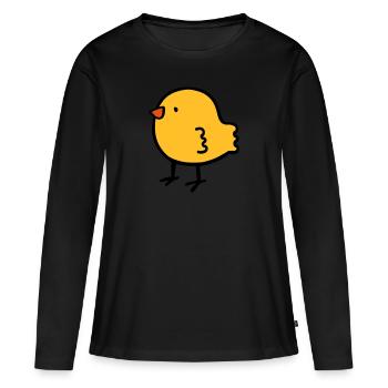 poussin - T-shirt manches longues Premium bio Femme - noir - Devant - Julia (174cm)